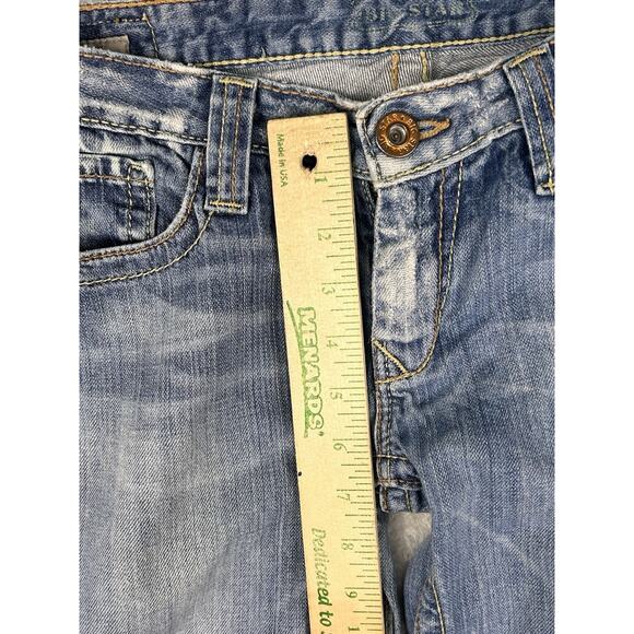 Big Star Sweet Low Rise Boot Leg Jeans Womens 29 R Stretch Distressed Light Wash - Picture 6 of 10